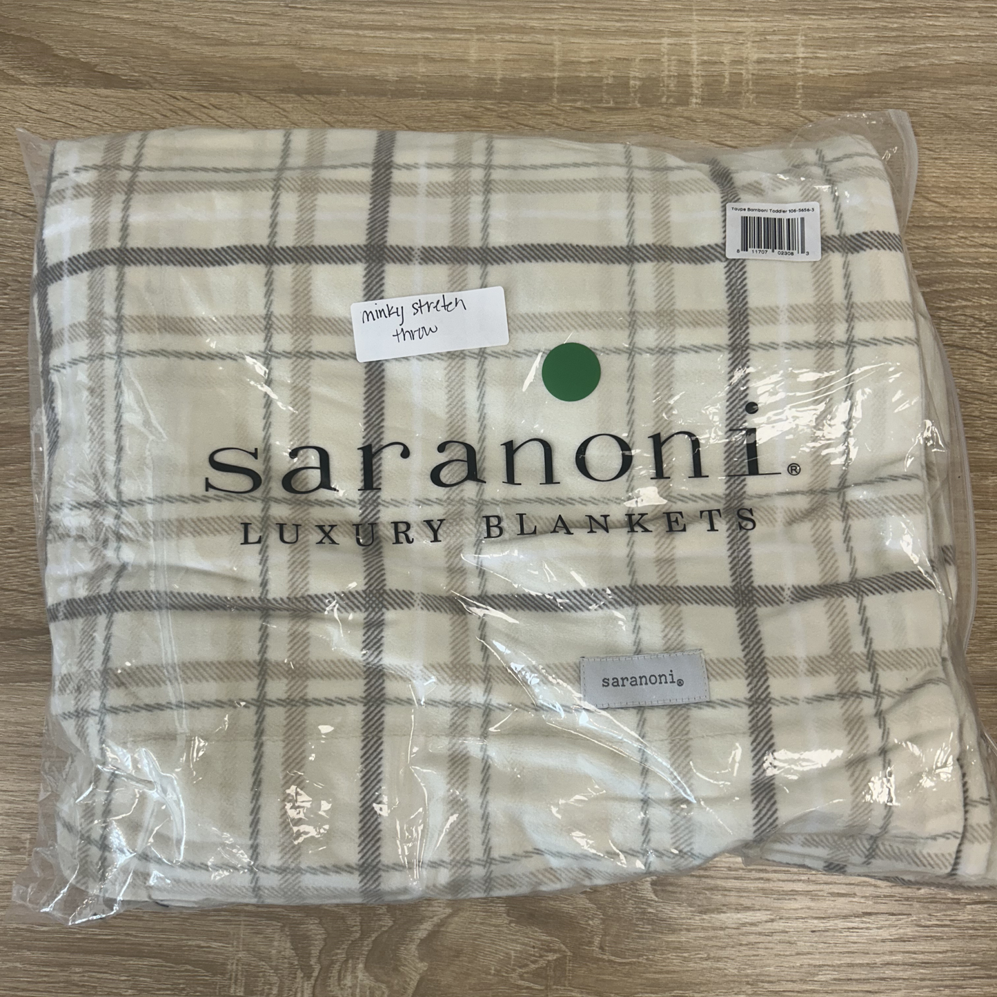 Plaid Minky Stretch Throw Blanket