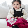 Raspberry Floral Satin Back Toddler Blanket - Saranoni