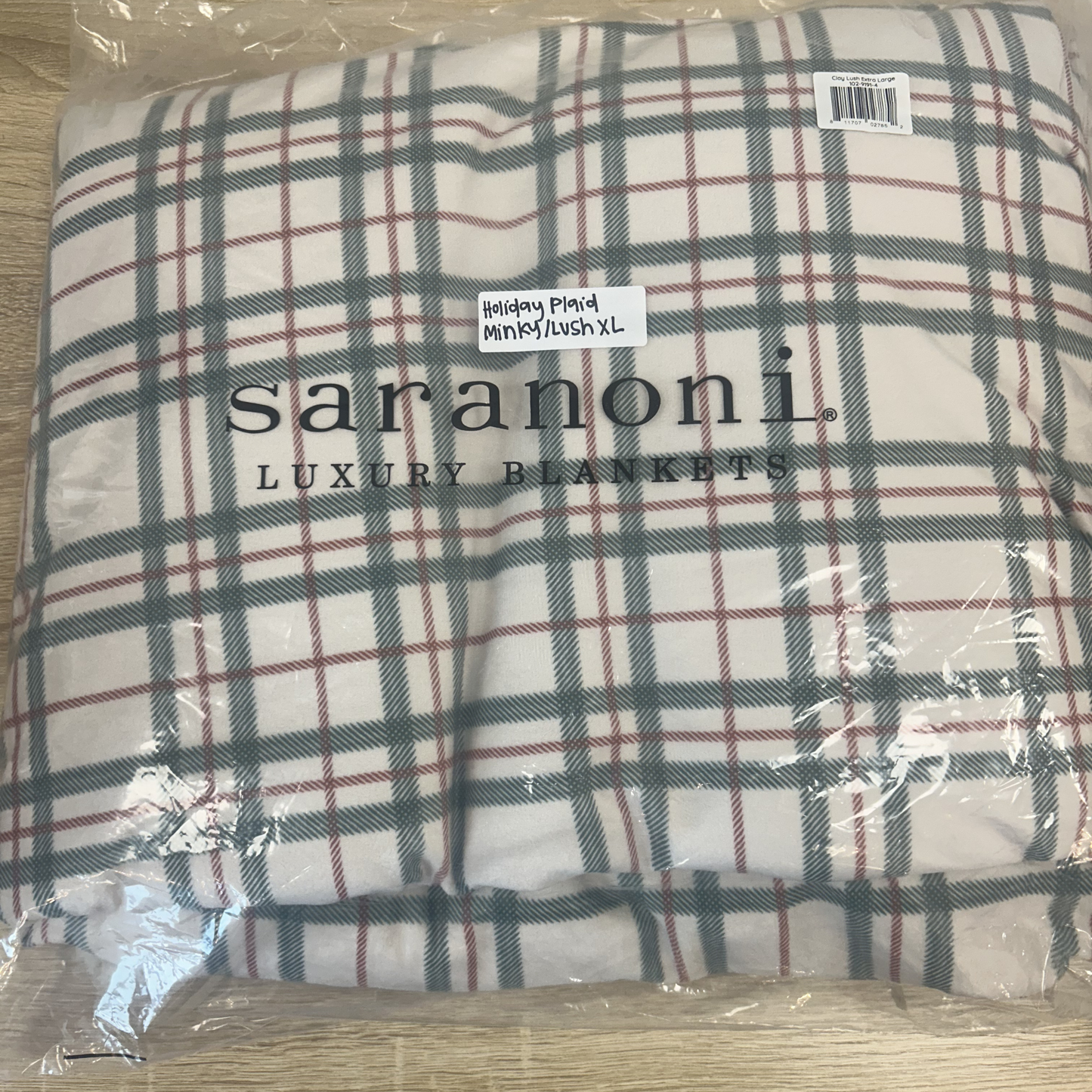 Holiday Plaid Minky/Lush XL Blanket