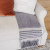 Luxurious gray xl throw blanket with fringe detail enhancing a living room decor - Saranoni