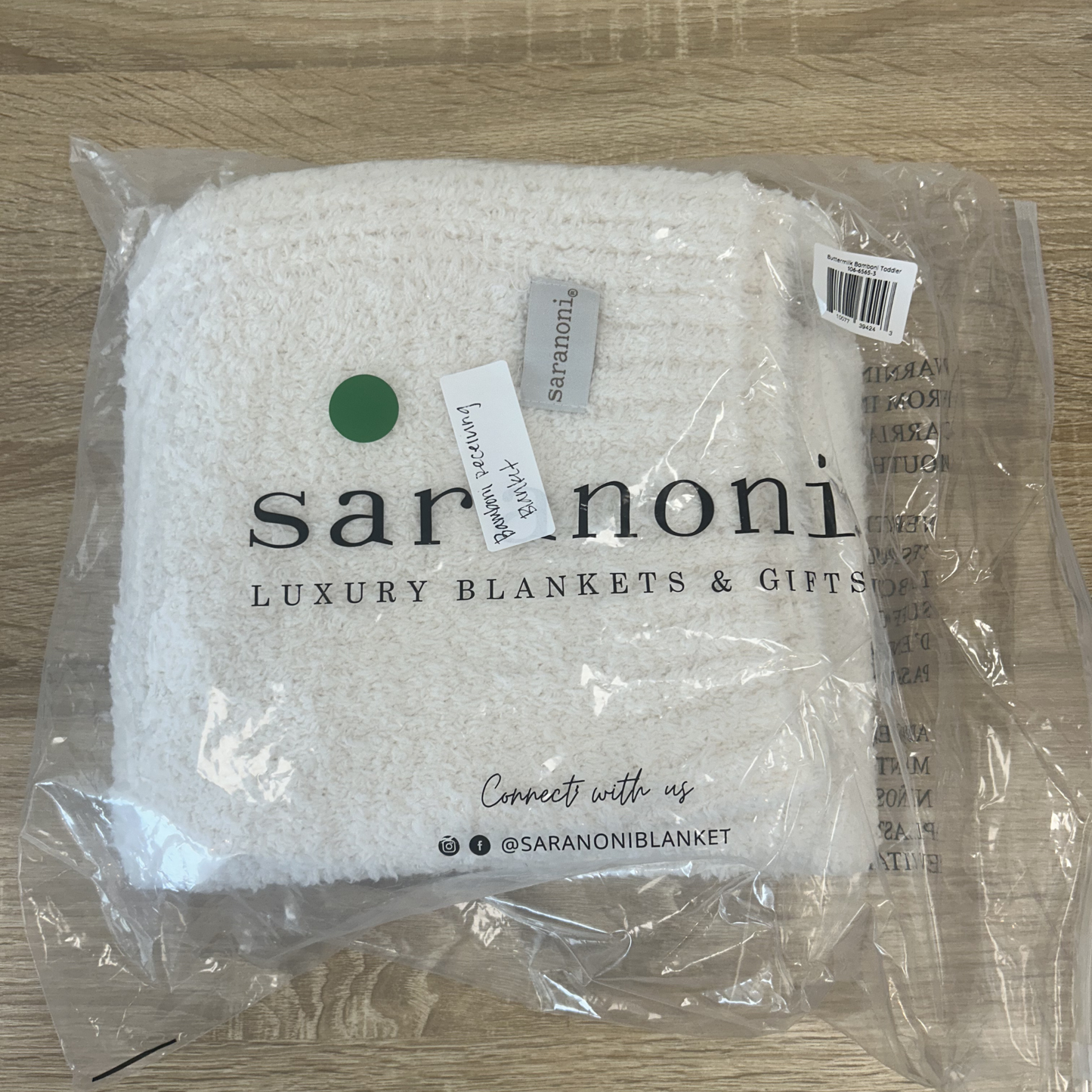 Ivory Bamboni Receiving Blanket