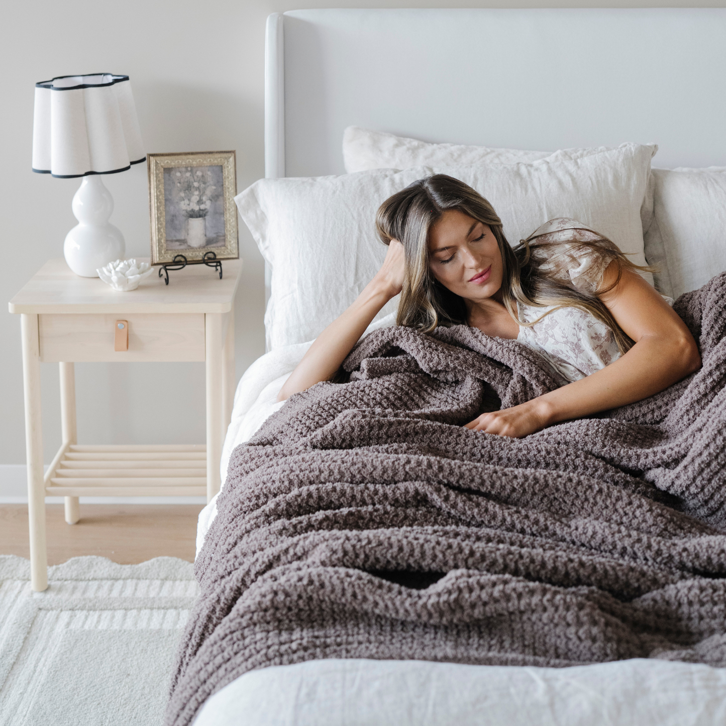 WAFFLE KNIT QUEEN BLANKETS