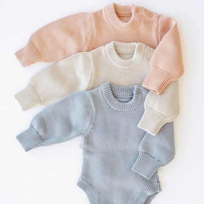 HEIRLOOM COTTON KNIT ROMPERS