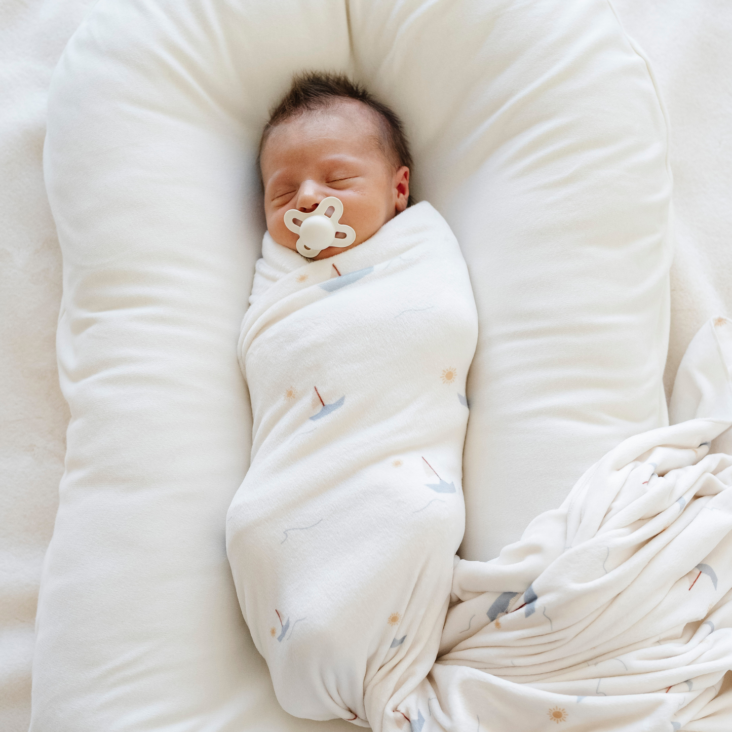 Sailboat Minky Stretch Luxe Swaddle