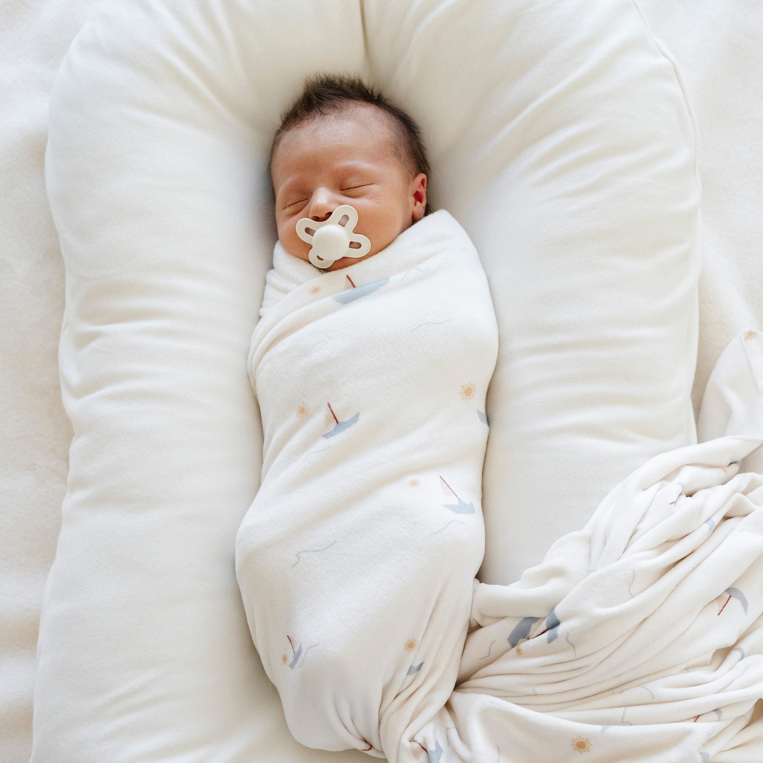 Sailboat Minky Stretch Luxe Swaddle