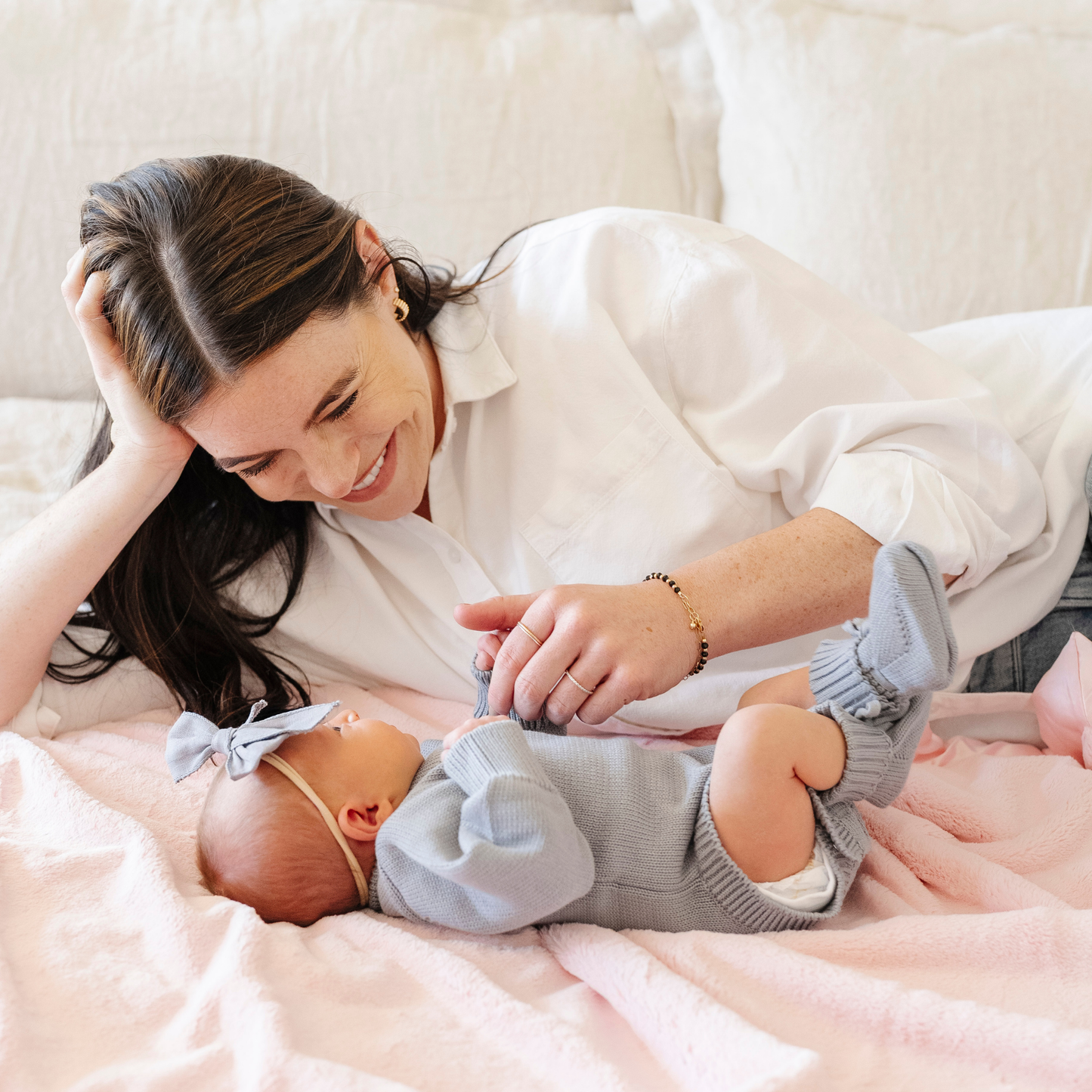HEIRLOOM COTTON KNIT ROMPERS