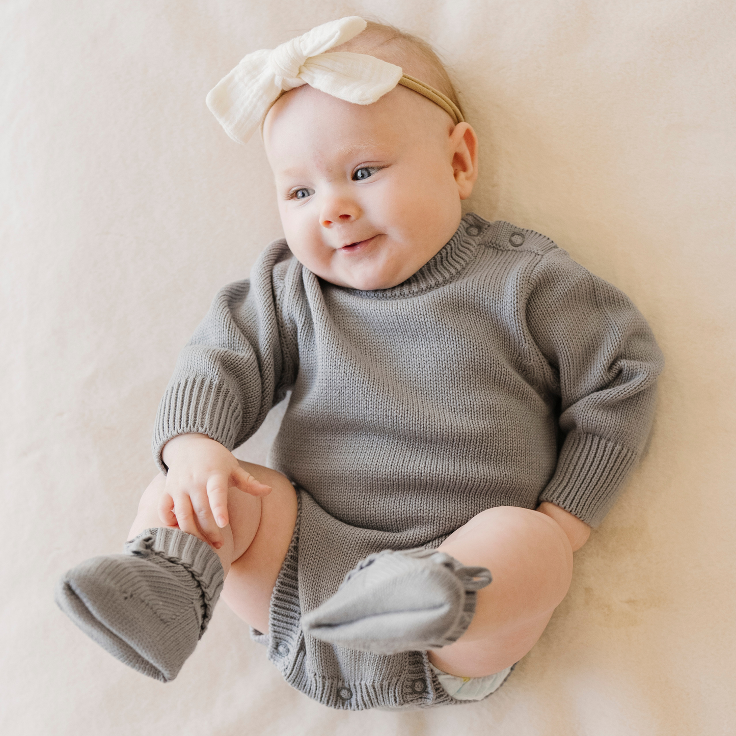 HEIRLOOM COTTON KNIT ROMPERS