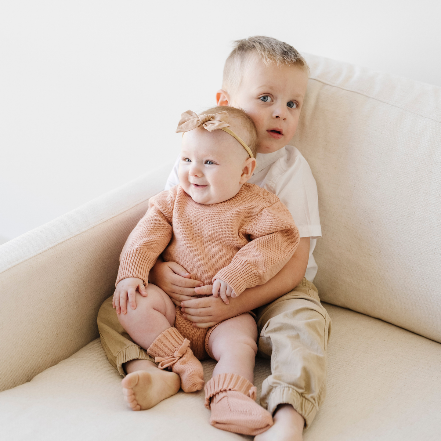HEIRLOOM COTTON KNIT ROMPERS