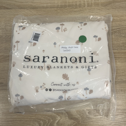 Mushroom Minky Stretch Luxe Swaddle Blanket