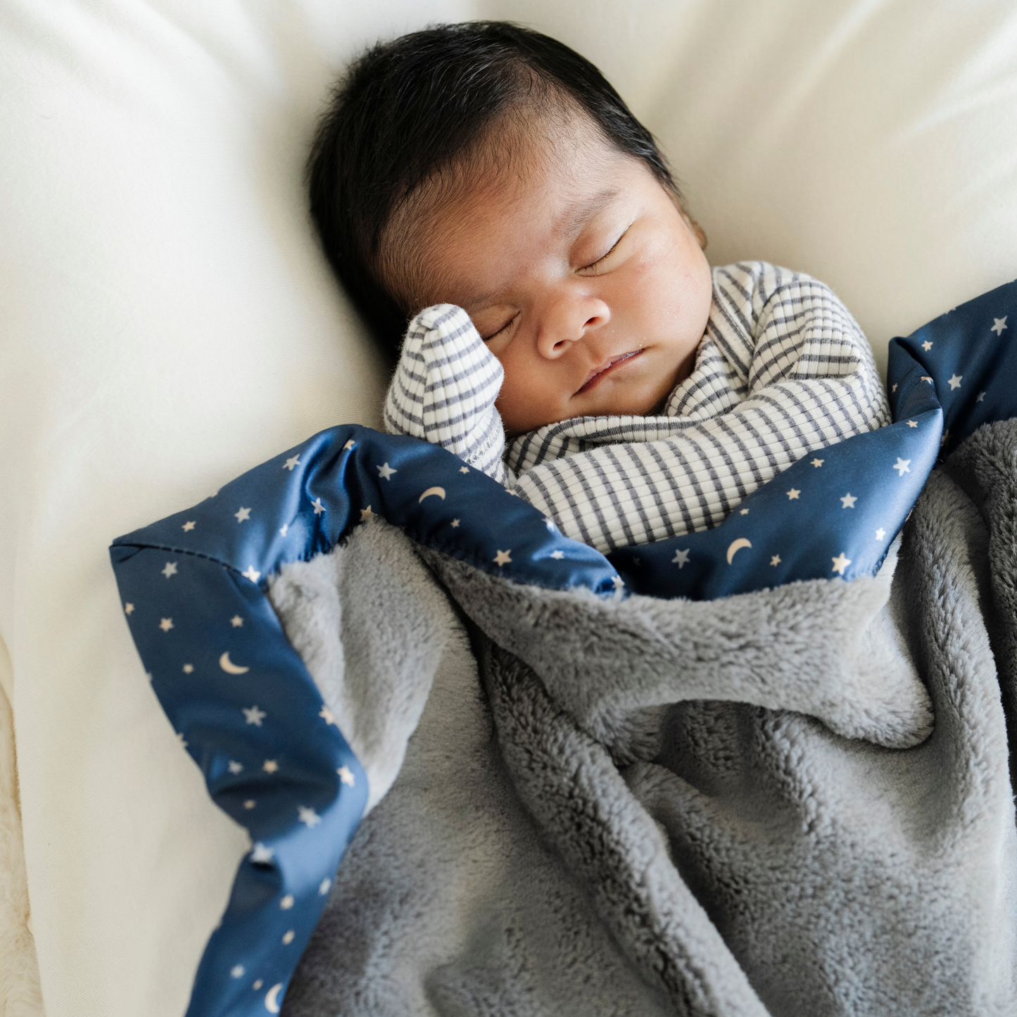 Twinkle Star Satin Border Receiving Blanket