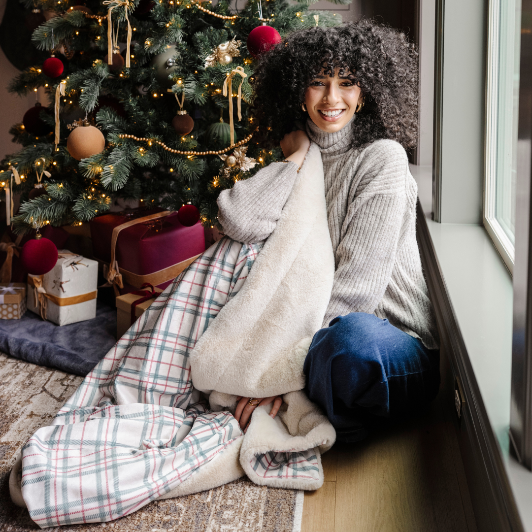 HOLIDAY MINKY/FAUX FUR THROW BLANKETS