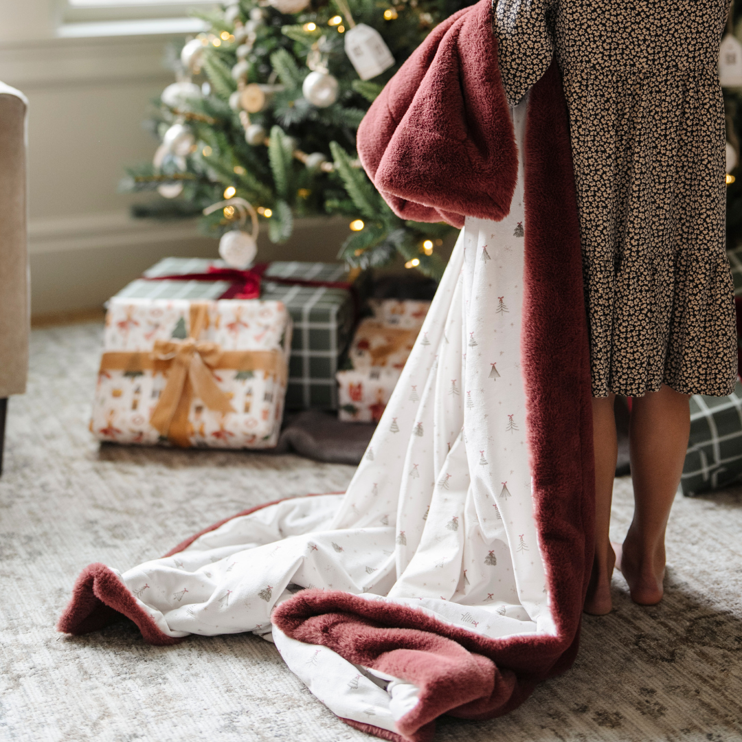 HOLIDAY MINKY/FAUX FUR THROW BLANKETS