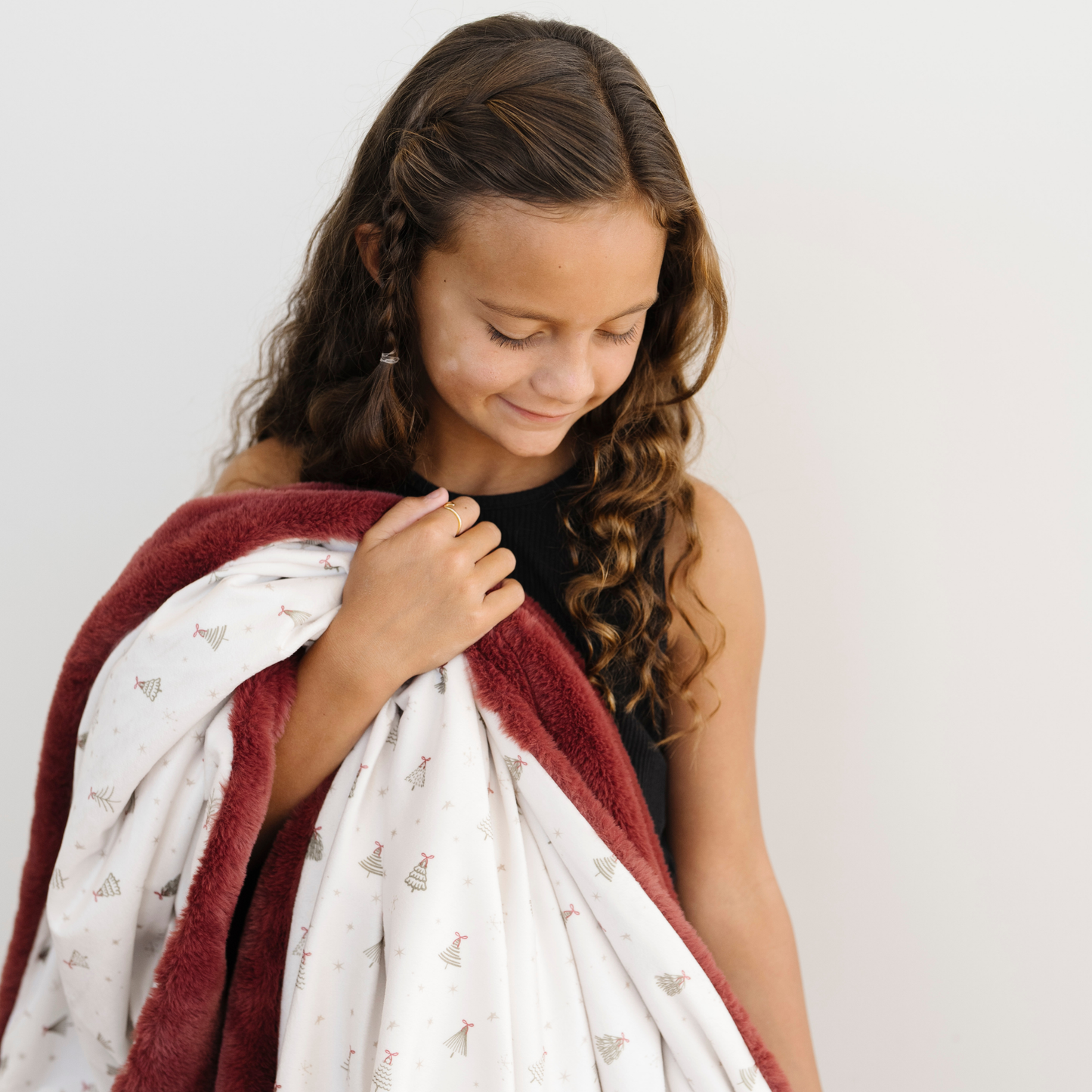 Christmas Tree Minky/Faux Fur XL Blanket