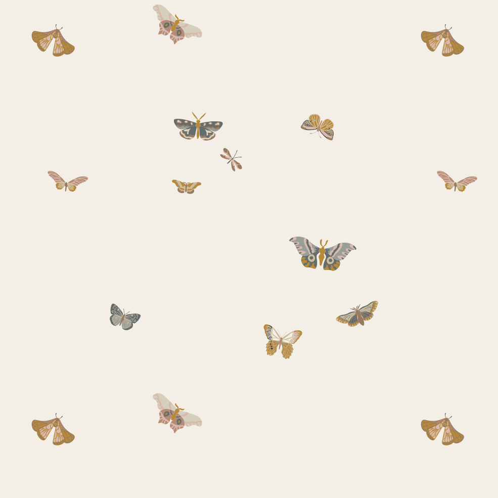 A pattern of butterflies. 