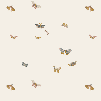 A pattern of butterflies. 