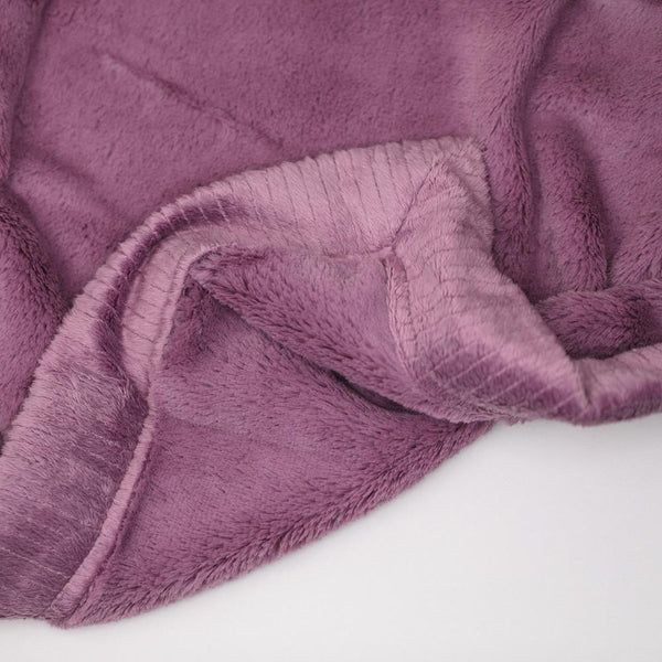 A silky soft purple lush baby blanket.