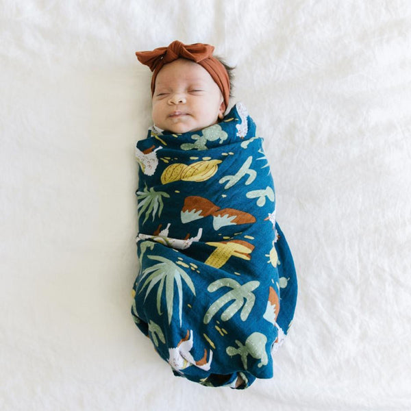 Little Me Baby Boys Monkey Blanket - Blue