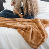 COPPER PATTERNED FAUX FUR THROW BLANKET - Saranoni