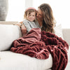 CRANBERRY RUCHED MINKY XL THROW BLANKET - Saranoni