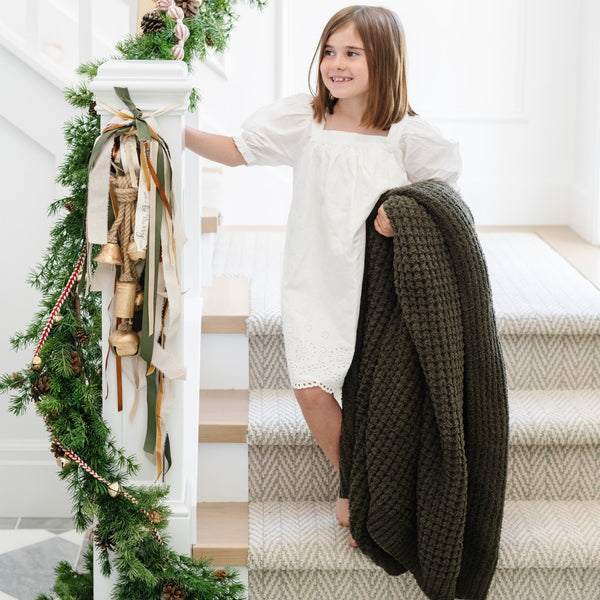 DAILY DEAL WAFFLE KNIT XL THROW BLANKETS - Saranoni