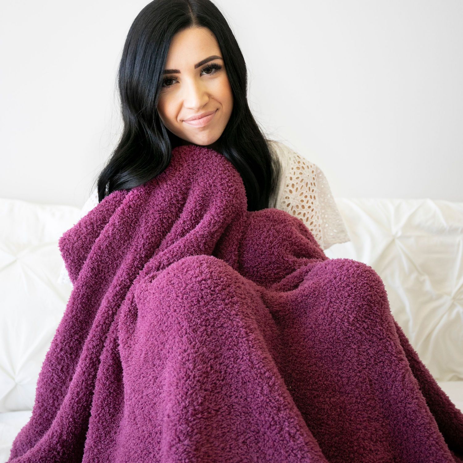 Deep Rose Bamboni Extra Large Blanket - Saranoni