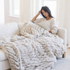 DOUBLE RUCHED FAUX FUR XL THROW BLANKETS - Saranoni