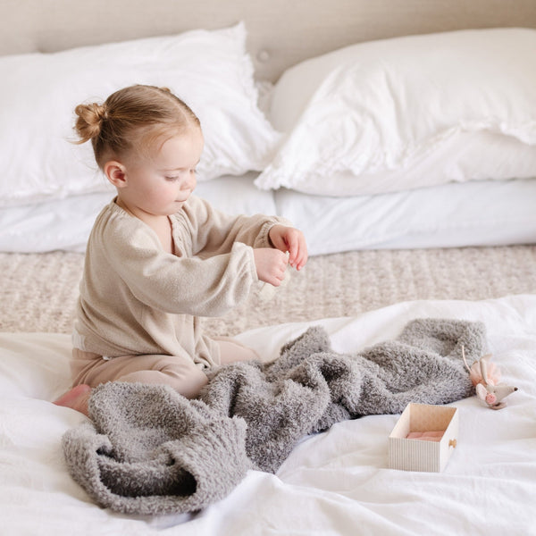 Gray Bamboni Toddler Blanket - Saranoni