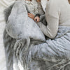 Gray Patterned Faux Fur Throw Blanket - Saranoni