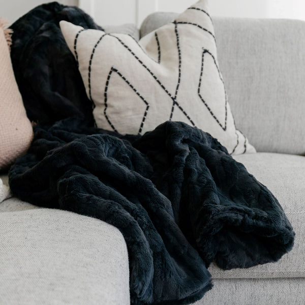 PATTERNED FAUX FUR XL THROW BLANKETS - Saranoni