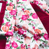Raspberry Floral Satin Back Receiving Blanket - Saranoni