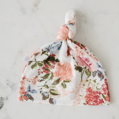 Adorable floral print hat in STRETCHY SWADDLE material - Saranoni